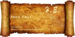 Hers Emil névjegykártya